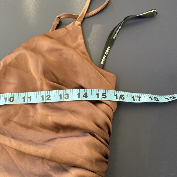 Birdy Grey Y2K Fairy Shiny Satin Long Bridesmaid Prom Leg Slit 90s HOCO Dress S - Picture 9 of 13